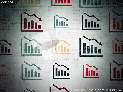 Image of News concept: Decline Graph icons on Digital Paper background