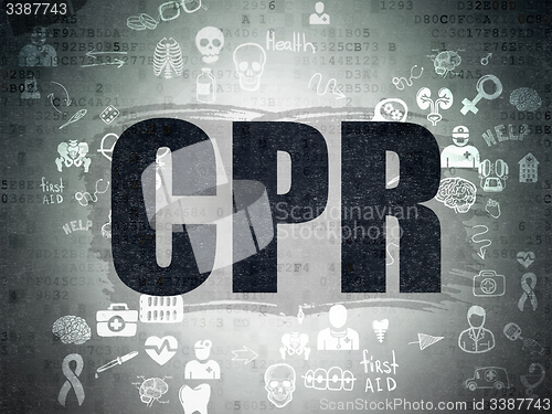 Image of Medicine concept: CPR on Digital Paper background