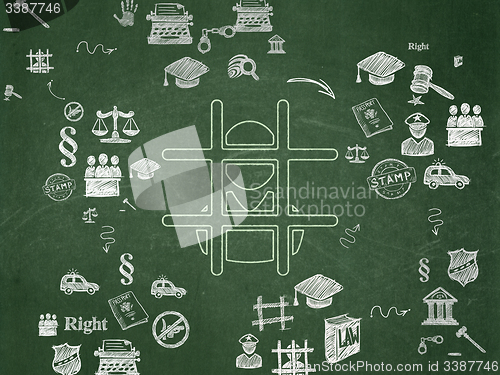 Image of Law concept: Criminal on School Board background