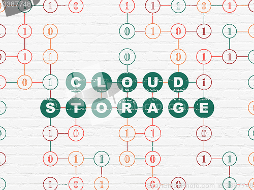 Image of Cloud computing concept: Cloud Storage on wall background