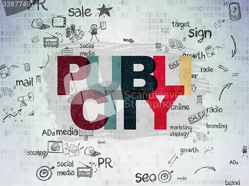 Image of Advertising concept: Publicity on Digital Paper background