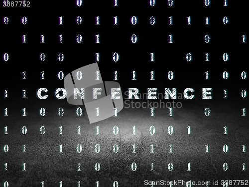 Image of Finance concept: Conference in grunge dark room