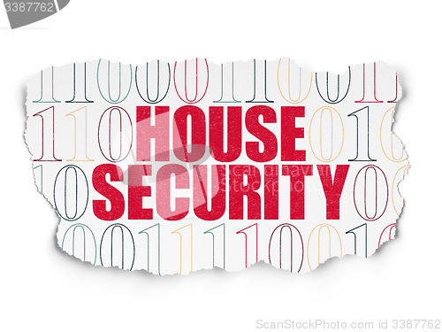 Image of Protection concept: House Security on Torn Paper background