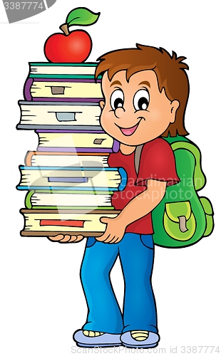 Image of Boy holding books theme image 1