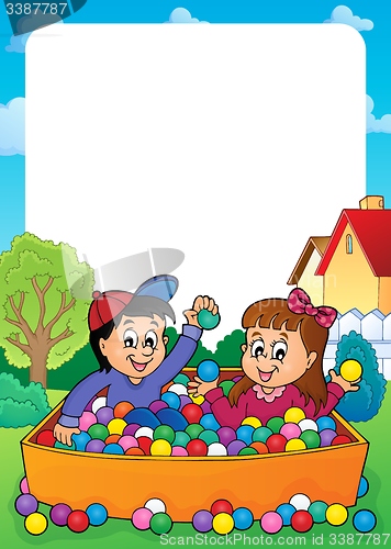 Image of Frame with playing children