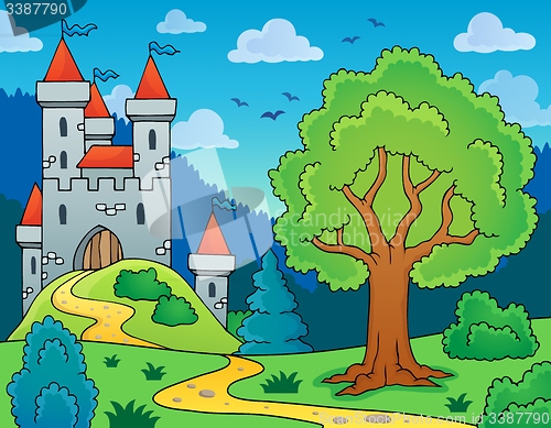 Image of Castle and tree theme image