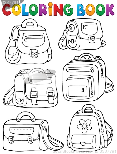 Image of Coloring book school bags theme 1