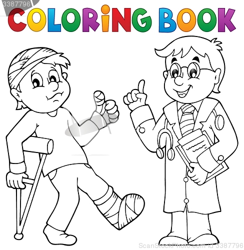 Image of Coloring book with patient and doctor