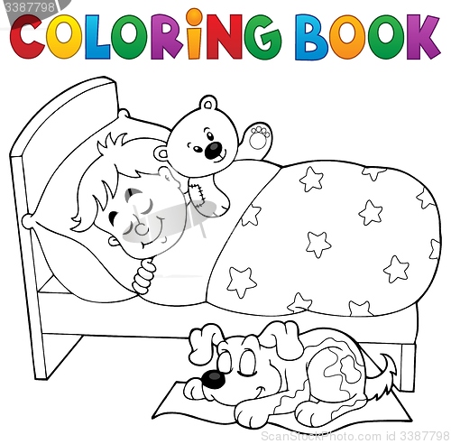 Image of Coloring book sleeping child theme 2