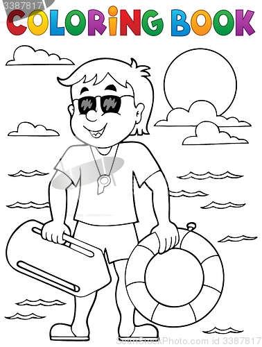 Image of Coloring book life guard theme 1