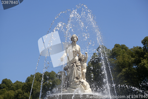 Image of Closeup of statue Latona fountain at Herrenchiemsee, Bavaria