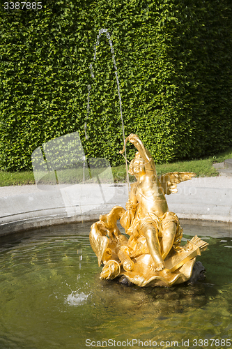 Image of Golden fountain at the castle park Linderhof, Bavaria