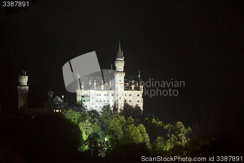 Image of Castle Neuschwanstein at night