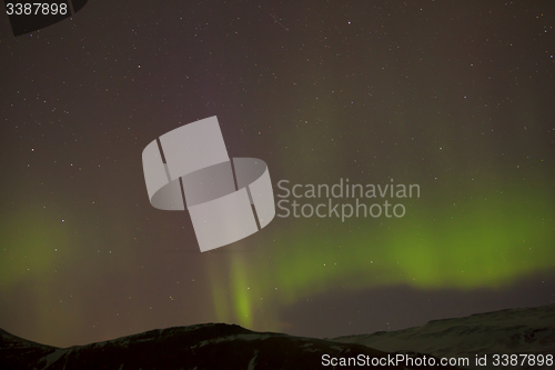 Image of Different colors of northern lights in Iceland