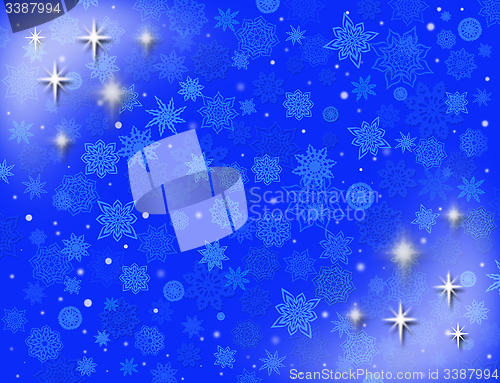 Image of white snowflakes on the blue background