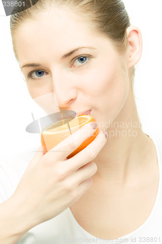 Image of young woman with orange