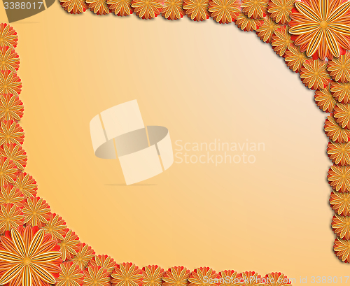 Image of frame from brown flowers on light background