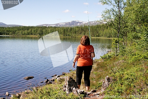 Image of Woman fishing