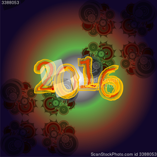Image of Happy new year 2016 creative greeting card design