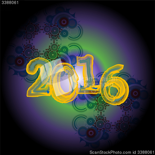 Image of Happy new year 2016 creative greeting card design