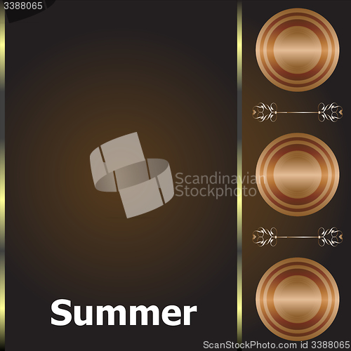 Image of Summer time. summer word on golden luxury background, summer holidays