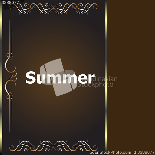 Image of Summer time. summer word on golden luxury background, summer holidays