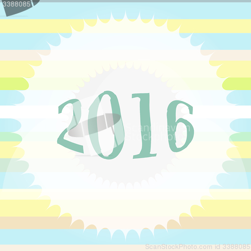 Image of Happy New Year 2016 colorful greeting card. holiday design. Party poster, greeting card, banner or invitation