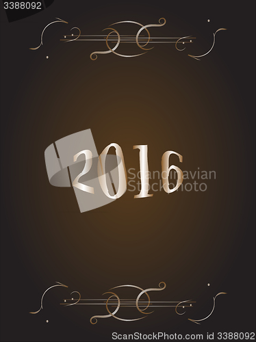 Image of Elegant New Years card with hand lettering, Happy New Year 2016