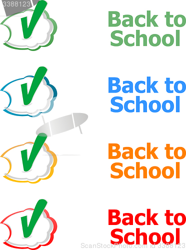 Image of back to school. Design elements, speech bubble for the text isolated on white, education concept