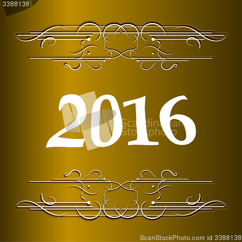 Image of Elegant New Years card with hand lettering, Happy New Year 2016