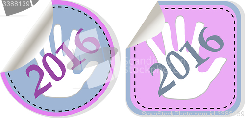 Image of new year 2016 icon set. new years symbol original modern design for web and mobile app on white background