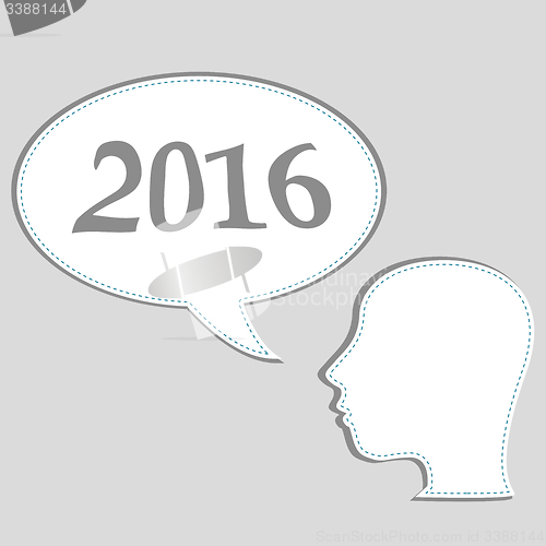 Image of man head icons of people with speech bubbles. communication concept