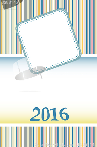 Image of Happy New Year 2016 colorful greeting card. holiday design. Party poster, greeting card, banner or invitation