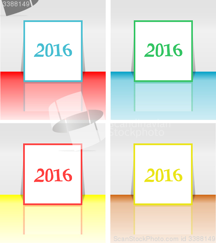 Image of Happy new year 2016 creative greeting card design