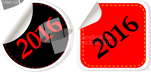 Image of Happy new year 2016 - web icon on a round button
