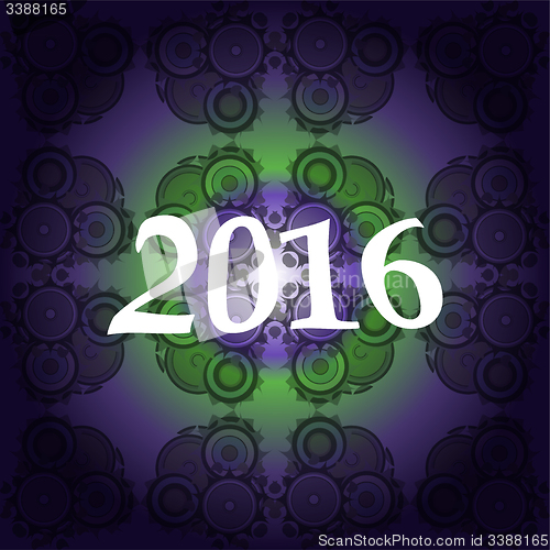 Image of creative happy new year 2016 design. Flat design. Outline