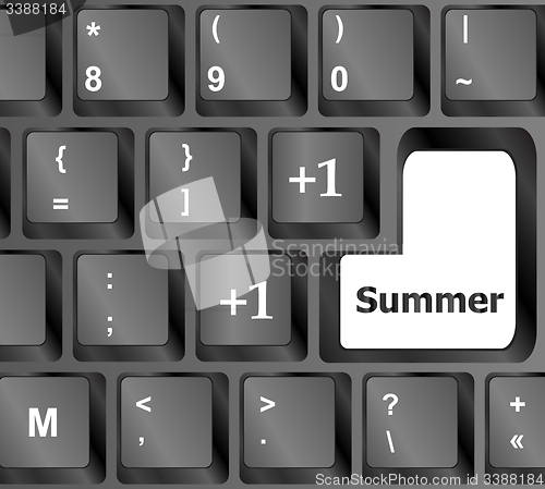 Image of Button summer on computer keyboard