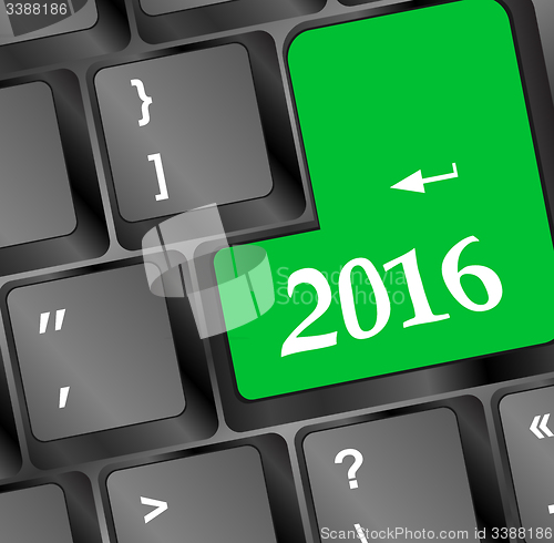 Image of Keyboard keys with new year sign 2016