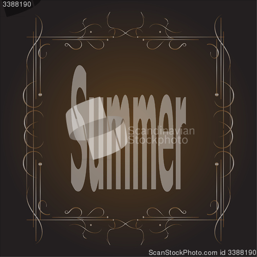 Image of Elements for Summer calligraphic designs. Vintage ornaments. All for Summer holidays