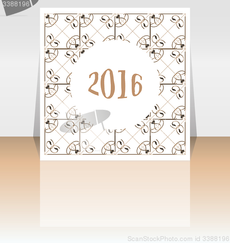 Image of Happy new year 2016 written on abstract  flyer or brochure design