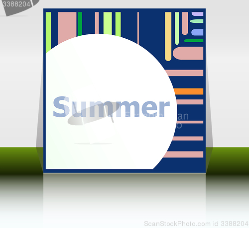 Image of Hello summer poster. summer background. Effects poster, frame. Happy holidays card, happy vacation card. Enjoy your summer.