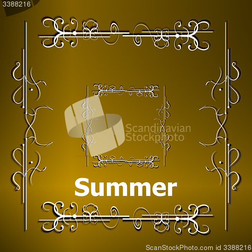 Image of Elements for Summer calligraphic designs. Vintage ornaments. All for Summer holidays