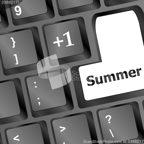 Image of Button summer on computer keyboard