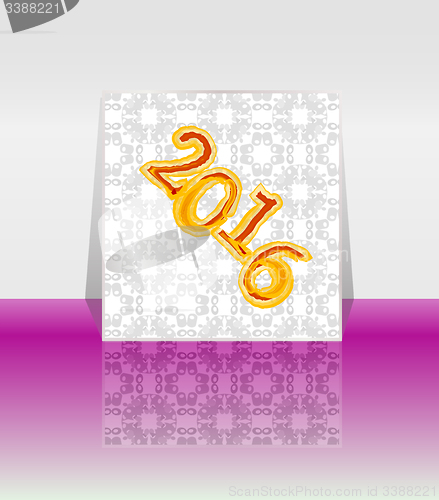 Image of 2016 new year sign on abstract background, invitation card set