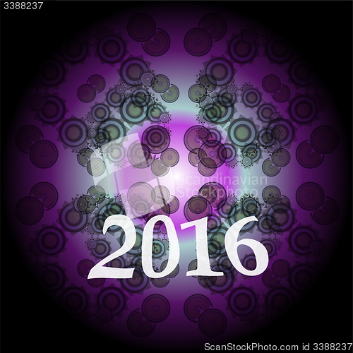 Image of creative happy new year 2016 design. Flat design. Outline