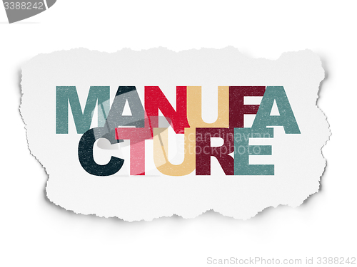 Image of Industry concept: Manufacture on Torn Paper background