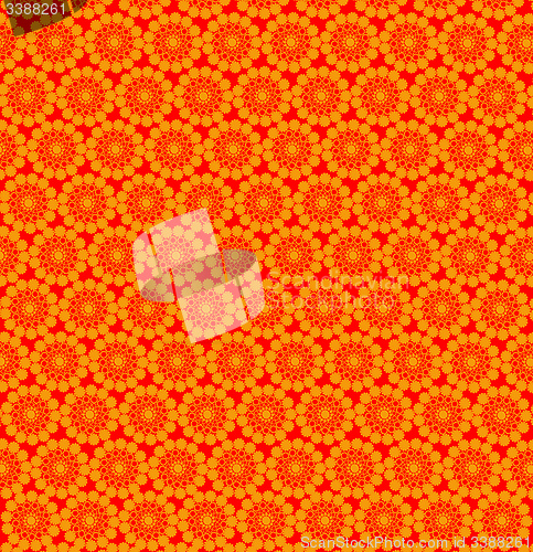 Image of abstract yellow patterns on the orange 