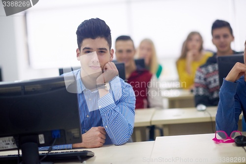 Image of students group in computer lab classroom