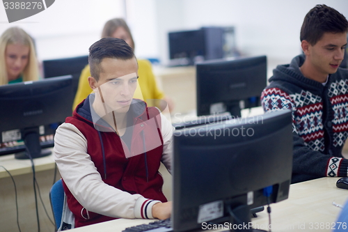 Image of students group in computer lab classroom