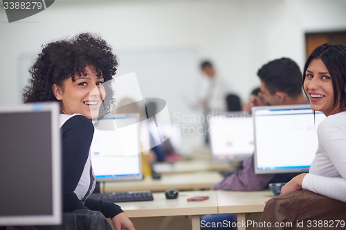 Image of students group in computer lab classroom